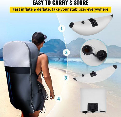 Vevor Kayak Stabilizers 2 Pcs Inflatable Floats PVC Arms Kayak Canoe Fishing Boat Stabilization System