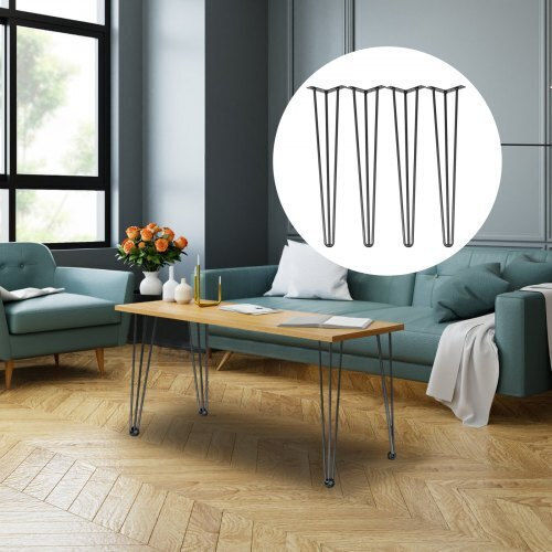 Set de 4 picioare de masă negre Vevor 16" pentru mobilier rezistent Tzzt4pcs16yc3g001v0