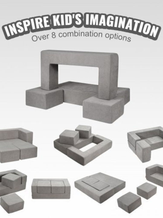Kids Small Sofas Gray 4pcs