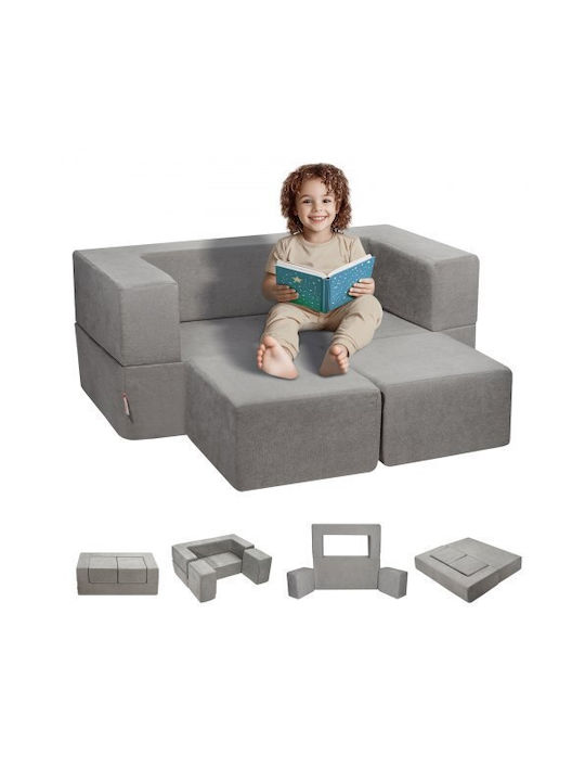 Kids Small Sofas Gray 4pcs