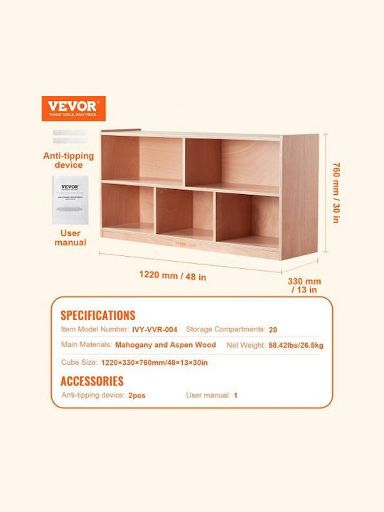 Kids Wall Mount Shelf 122x33x76cm