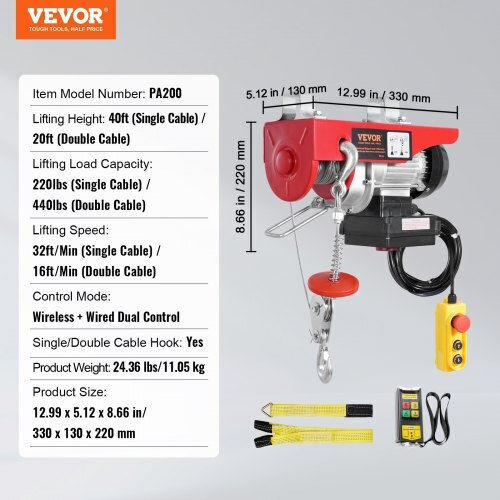 Vevor Lifting & Pulling Equipment for Load Weight up to 200kg