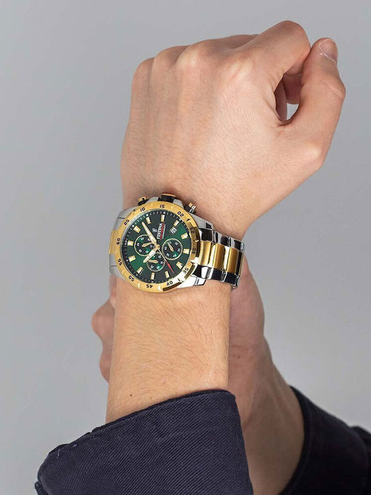 Festina Ρολόι Μπαταρίας με Μεταλλικό Μπρασελέ