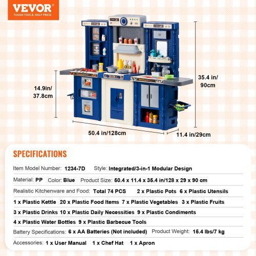 Vevor Children's Kitchen 74pcs