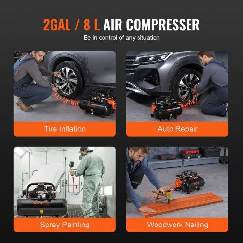 Vevor Air Compressors 81dB with Power 1hp and Airtank 2lt WYWSKYJ8L750PU481V2