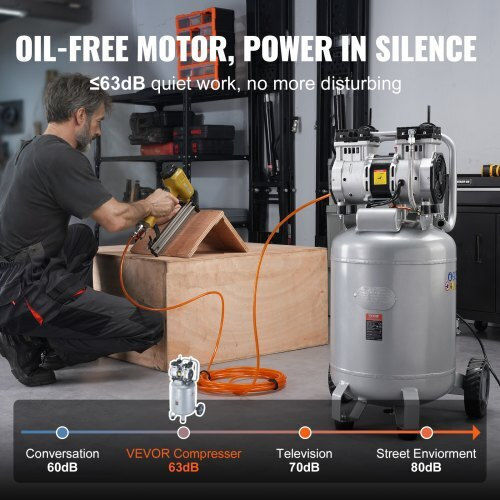 Vevor Cu o singură fază Compresor de aer 63dB cu Putere 2hp 13JLLSKYJ20H1YVPNV2