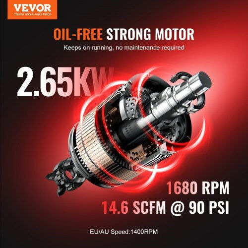 Vevor Κομπρεσέρ Αέρος 78dB με Ισχύ 4hp και Αεροφυλάκιο 20lt