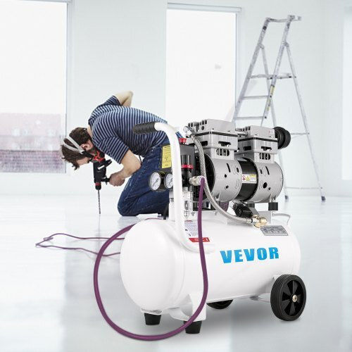 Vevor Μονοφασικό Κομπρεσέρ Αέρος 60dB με Ισχύ 1hp και Αεροφυλάκιο 25lt