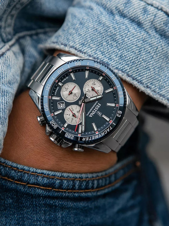 Festina Ρολόι Μπαταρίας με Μεταλλικό Μπρασελέ