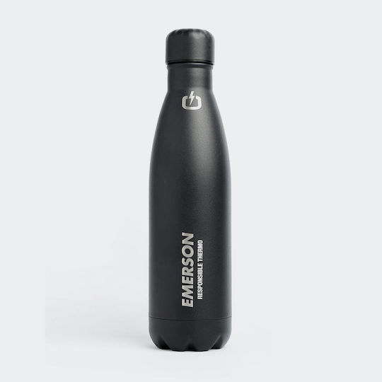 Emerson Recyclable Bottle Thermos Stainless Steel BPA Free 500ml Βlue/Black with Straw