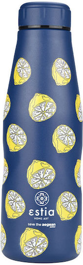 Estia Travel Flask Save the Aegean Μπουκάλι Θερμός Ανοξείδωτο BPA Free 500ml Citrus infusion
