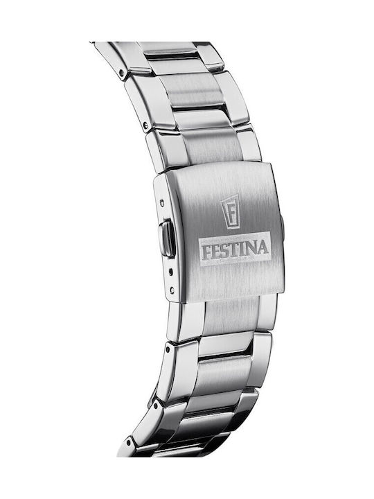 Festina Chrono Sport Мъжки Часовник 45мм Хронограф На Батерия със Сребърна Метална Гривна