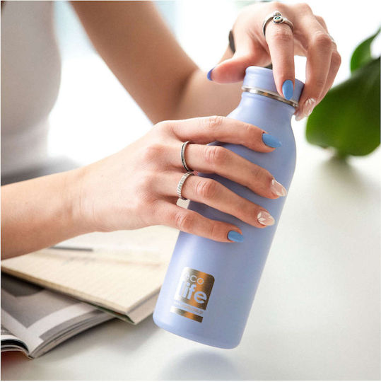 Ecolife Recyclable Bottle Thermos Stainless Steel BPA Free 450ml Blue