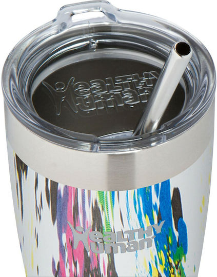 Healthy Human Cruiser Glass Thermos Stainless Steel BPA Free 591ml Multicolour HH0125