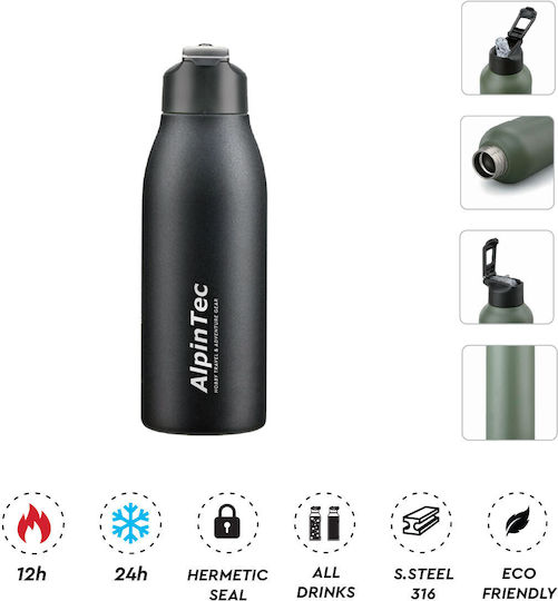AlpinPro AlpinPro Thermosflasche Rostfreier Stahl 600ml FELLOW Schwarz