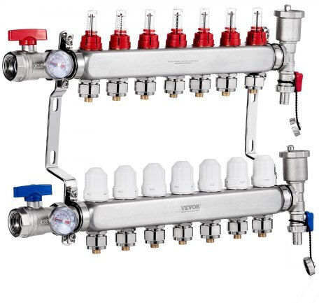 Vevor Floor Heating Manifold Set 7-Branch Pex Pipes 1/2" Drfsqbxg7hlg5odpqv0