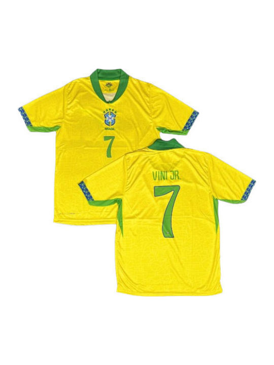 Set Tricou și Șorturi Echipa Națională Brazilia Copii Vinicius Euro2024
