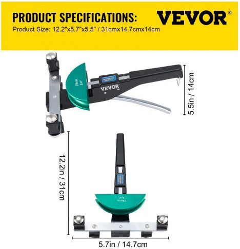 Îndoitore țevi de cupru Vevor 7 matrițe multicolore 1/4-7/8 inci 90° îndoire 6-22 mm cupru și aluminiu Jlwgjtjzfxbddppu3v0