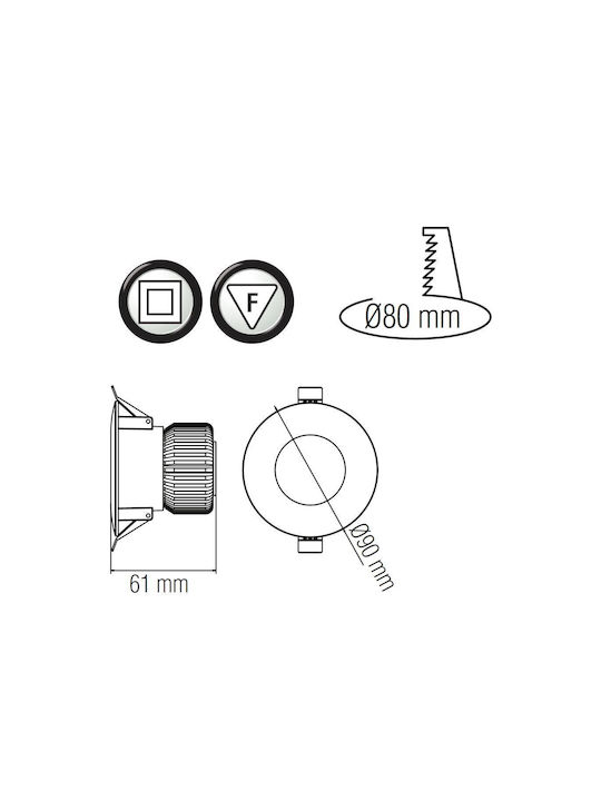 Horoz Electric Lumină de exterior montată pe perete LED IP65 6W cu Alb Natural Lumină