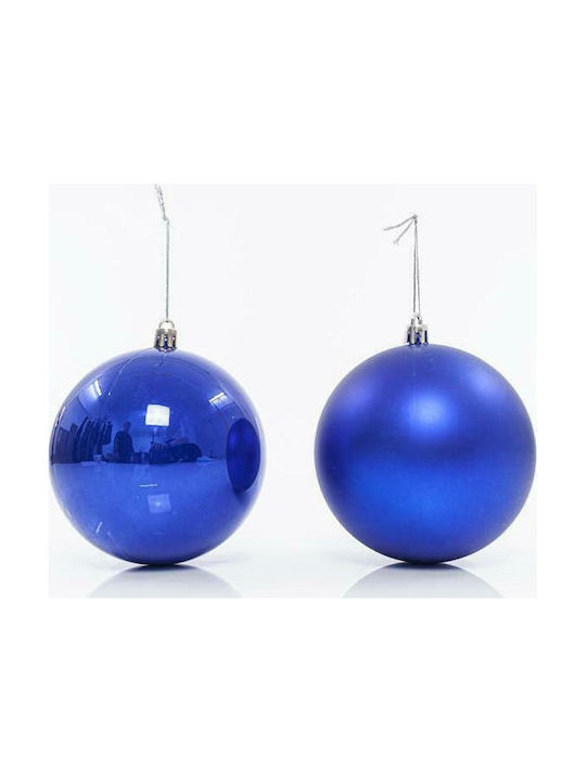 Hängendes Kugel Ornament Ornament Kunststoff Blau Set 6Stück