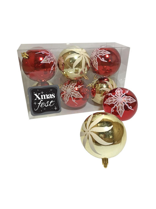 Hanging Ball Ornament Ornament Plastic Multicolour Set 6pcs