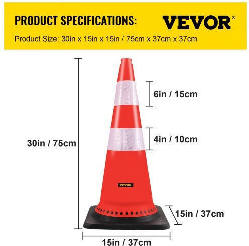 Vevor Конус за движението в Оранжев цвят 37см.x37см.