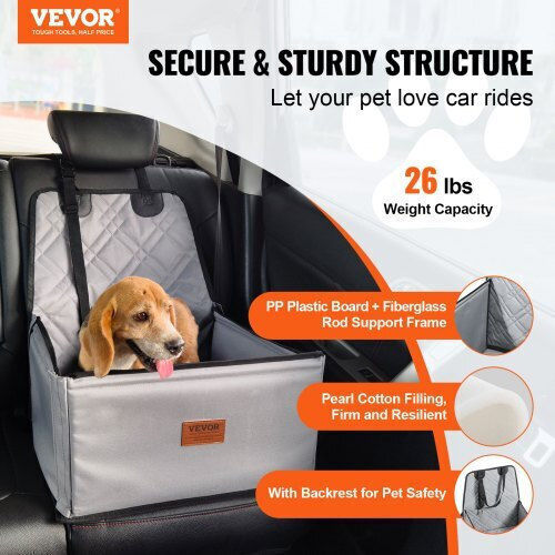 Vevor Waterproof Dog Car Seat Gray