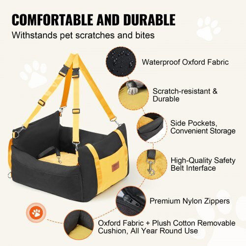 Vevor Waterproof Seat Car for Dog Black