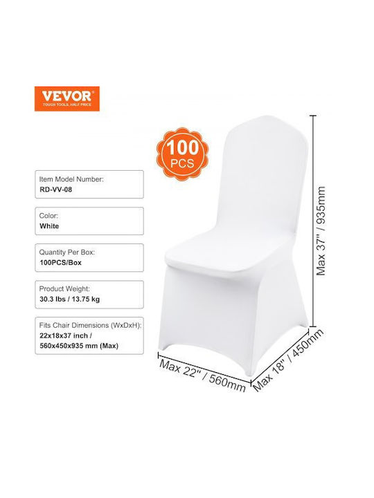Vevor Elastic Cover for Chair White 100pcs 100PCSQBHLYYT0001V0