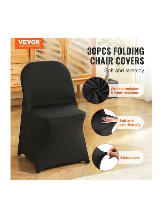 Vevor Elastic Cover for Chair Black 30pcs YTHS30PCSDKQU88BSV0