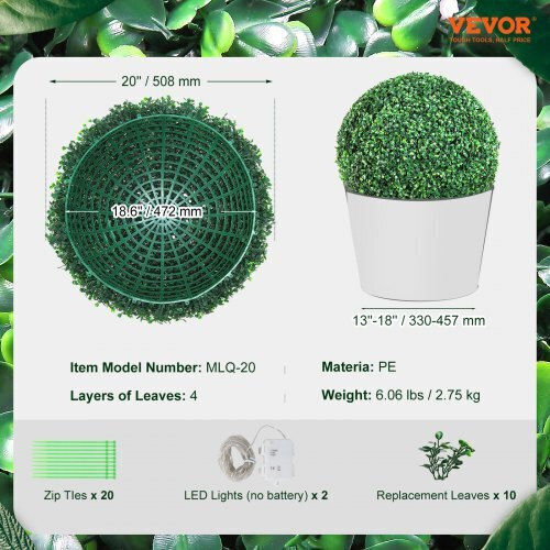 Tufă Artificială Verde 50cm 2buc Vevor