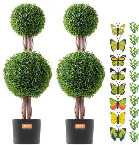Künstlicher Baum für den Außenbereich Buxus (Gewöhnlicher Buchsbaum) Grün 91.44cm 2Stück Vevor
