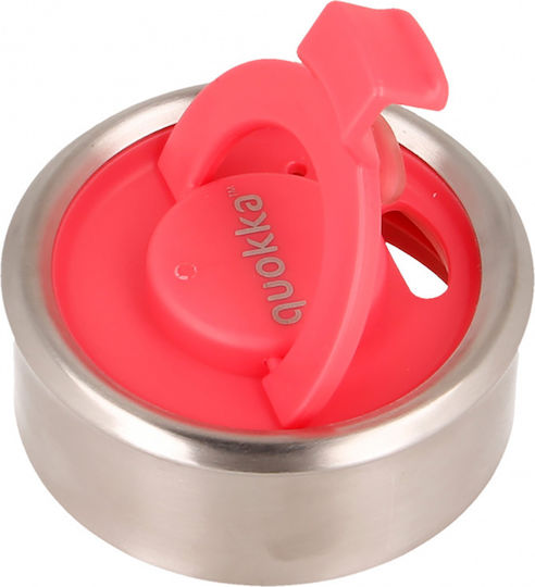 Quokka STEEL Glass Thermos Stainless Steel BPA Free 400ml Pink with Mouthpiece