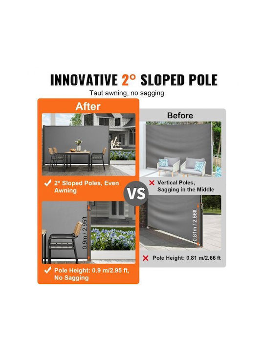 Vevor Seitenmarkise Terrasse Gray 1.6x3m
