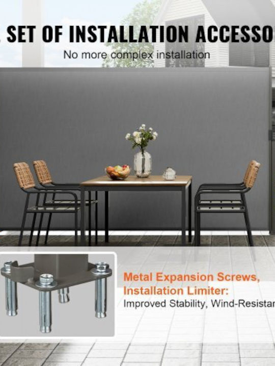Vevor Seitenmarkise Terrasse Gray 1.6x3m