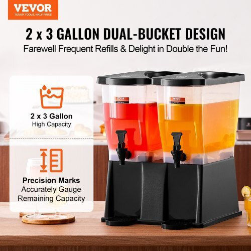Vevor Beverage Dispenser 2x3 Gallons Party Plastic Juice Dispenser Base Faucet Ylfpqslfpqslws7mzv0