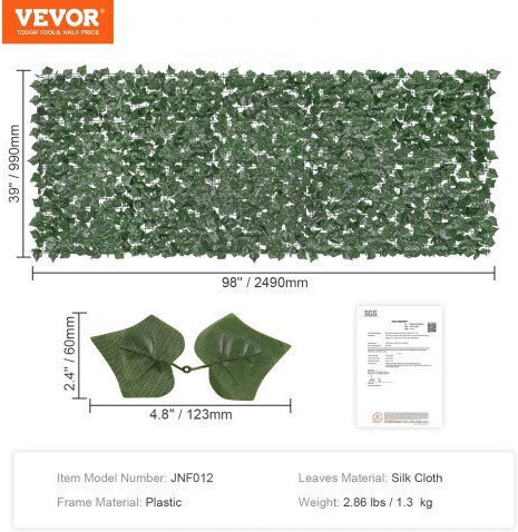 Vevor Συνθετικό Πάνελ Φυλλωσιάς 2.5x1m