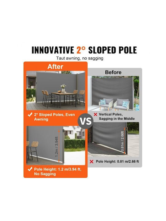 Vevor Faltbare Seitenmarkise 79''x236'' Grau Ksscp200x600qpnqgv0