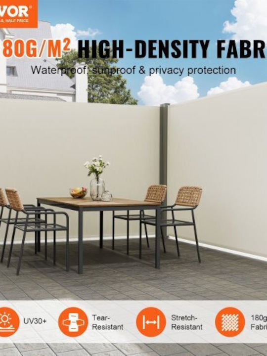 Vevor Folding Side Awning 79''x 236'' Beige Ksscp200x600hpszpv0
