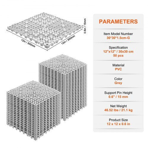 Vevor Материал за градински под от PVC 30x30бр 50бр