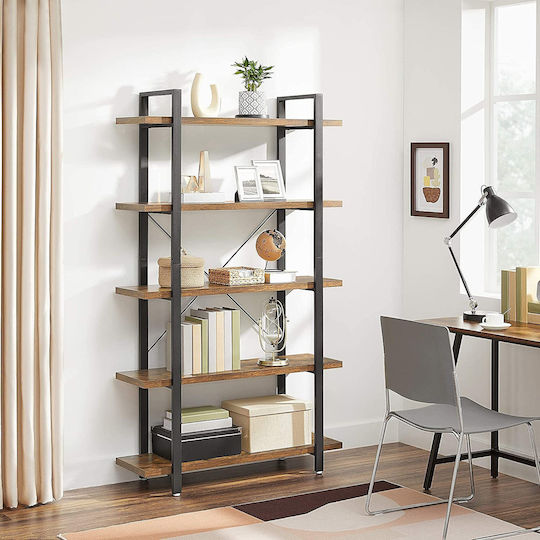 Rustikale Bücherregal Braun & Schwarz 74x30x154,5cm