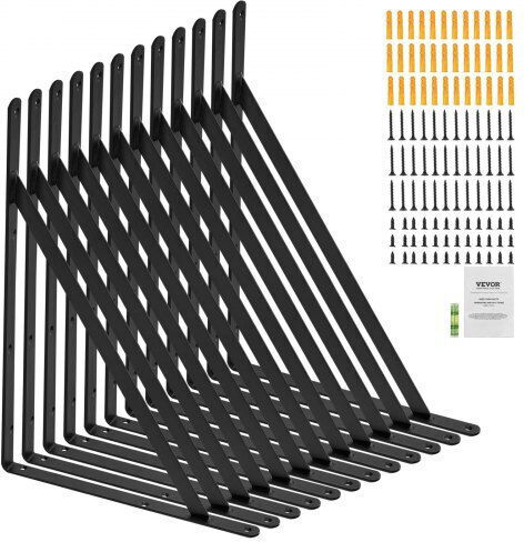 Vevor Raft de colț Robust din Metal în Culoare Negru 457.2x304.8mm 12buc SJZJGBZJYGHWULB3QV0
