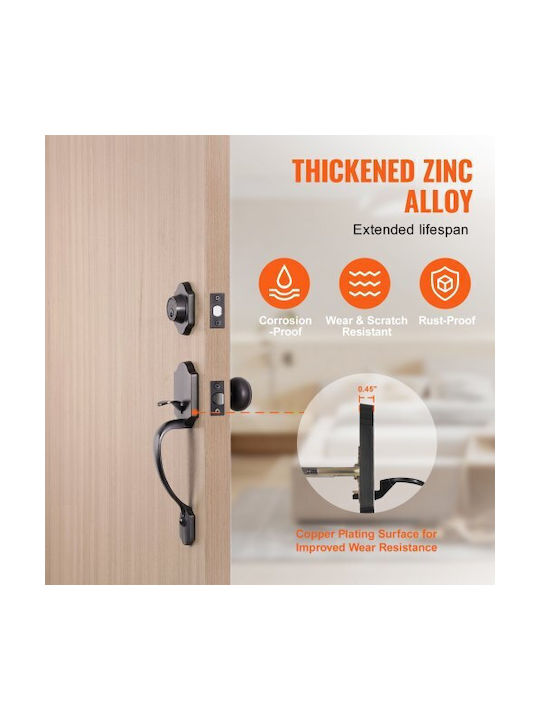Vevor Antique Copper Handle & Lock Set Adjustable for Right & Left Doors Xnsbqtdshxls4k0bjv0