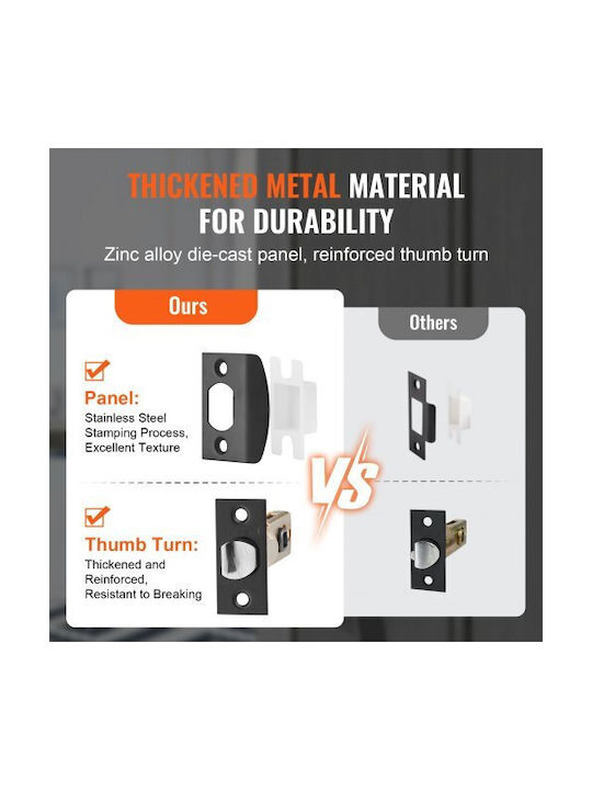 Vevor Double Door Handle Set Matte Black for Front Door or Office Smsbyghdshxlz8lo2v0