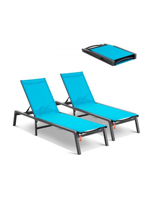 Set of 2 Adjustable Vevor Outdoor Sun Loungers with 5 Positions Jstygdtylskzun91kv0