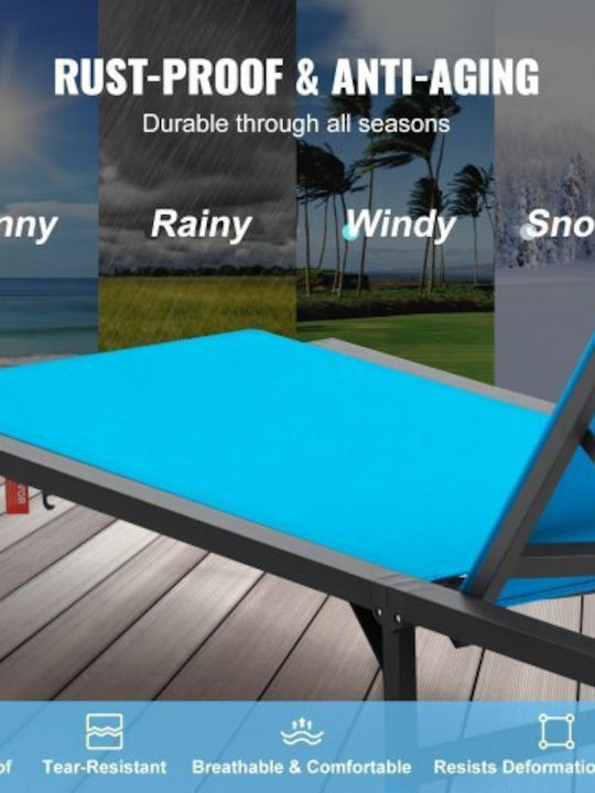 Set of 2 Adjustable Vevor Outdoor Sun Loungers with 5 Positions Jstygdtylskzun91kv0