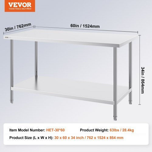 Vevor Stainless Steel Workbench 30x60x34in Cfbxggztlcwj4m8ymv0