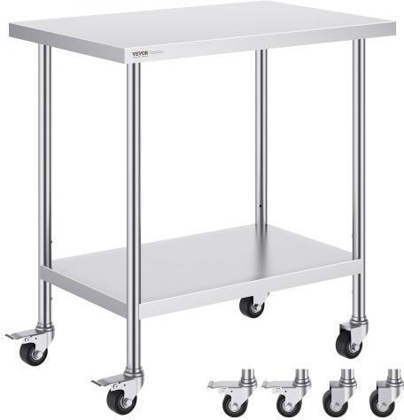 Vevor Edelstahl-Werkbank 24x36" mit Rädern Cfbxggztlcdj3o0m6v0