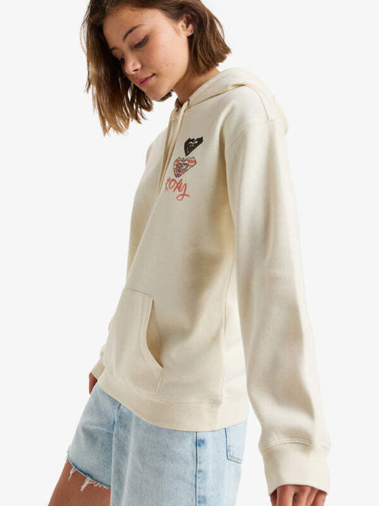 Surf Stoked Long Women's Sweatshirt Hooded Parchment