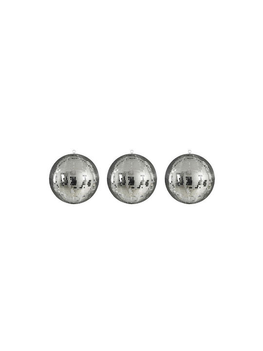 Hanging Ball Ornament Silver Set 3pcs